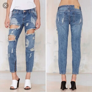 One by One Teaspoon Trashed Freebirds Jeans Size 25